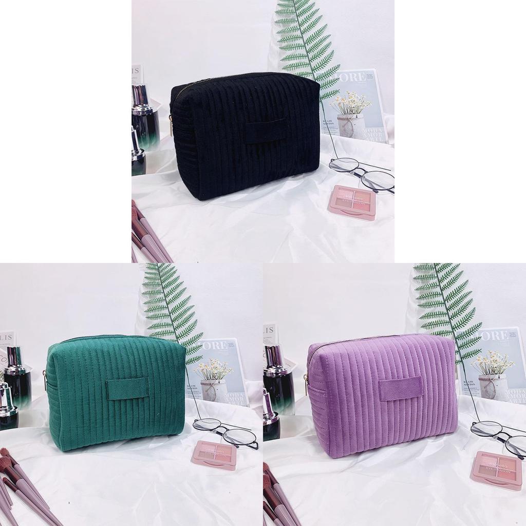 Borsa da Trucco in Velluto Organizer da Viaggio con Cerniera per Donne e Uomini