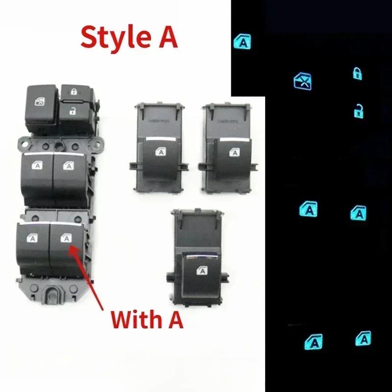 LHD LED Ice Blue Backlight Power Window Lifter Control Button Switch For Toyota RAV4 Corolla C-HR Yaris Karis Cross Levin Avalon