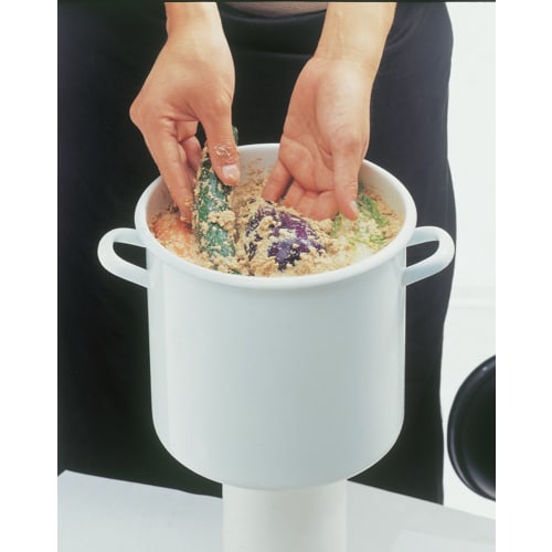 Takagi Metal Pickle Container Stock Pot, Enamel, Round, 27cm, HSP-27