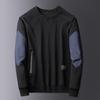 Men's Trendy Autumn Color Block Round Neck Sweatshirt - Loose Fit, Korean Style