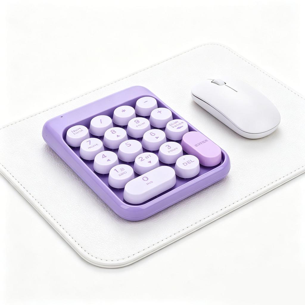 Wireless Number Pad 18 Key 2.4G Numeric Keypad Financial Accounting Numpad Keyboard for Home Business Work