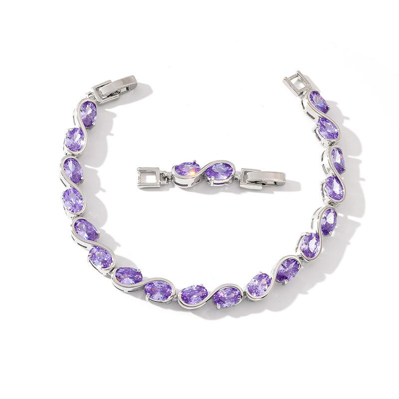 Women'S Creative Bracelet Hipster Accessories Round Simple Copper Zircon Bracelet