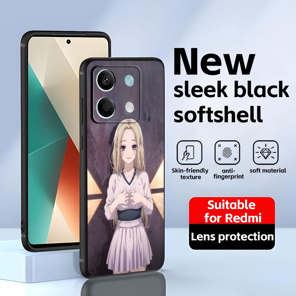 Ein Mädchen & Ihr Wachhund Handyhülle Für Redmi Note 14 13 12 11 Pro Plus S 5G 14C A3 Weiche Schwarze Handyhülle