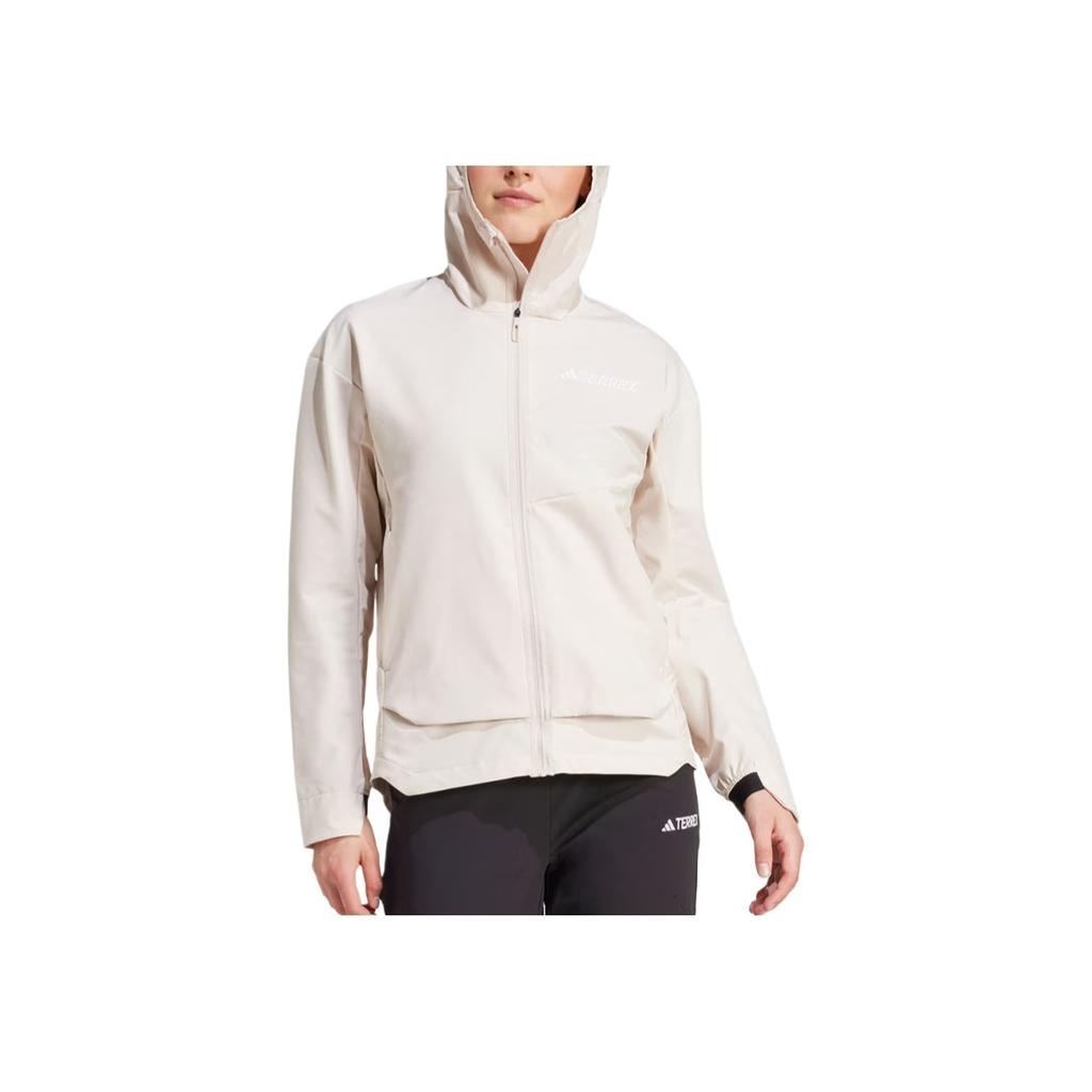 Adidas Terrex Multi Softshell Jacket Solid Color Hooded Outdoor Sports Softshell Jacket Women Jacket Purple Pink IX1485