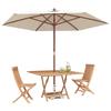 Garden Bistro Set 3 Pcs Natural Solid Wood Teak