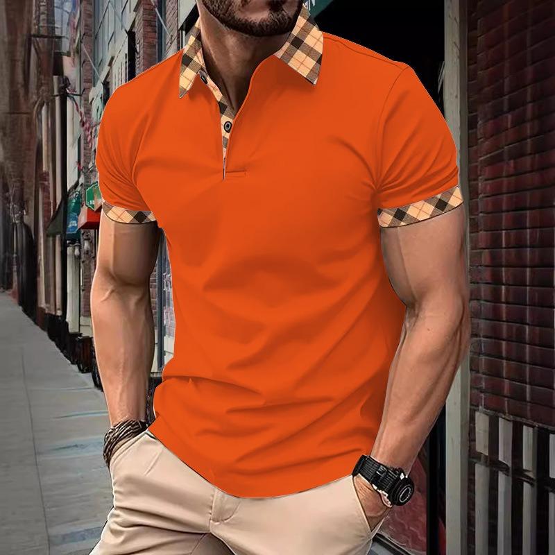 Nové pánske módne tričko s golierom, slim-fit, polokošeľa s krátkym rukávom, pánsky top