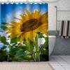 Frische Natur Sonnenblumen Kunstmuster Duschvorhang Badezimmer Dekoration Wasserdicht Polyestergewebe Badewannen-Bildschirm Mit Haken