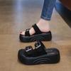 Premium Thick-soled Slippers Women's New Summer 2025 Outer Wear Small Height-increasing Cool Slippers Seaside Beach Slippers