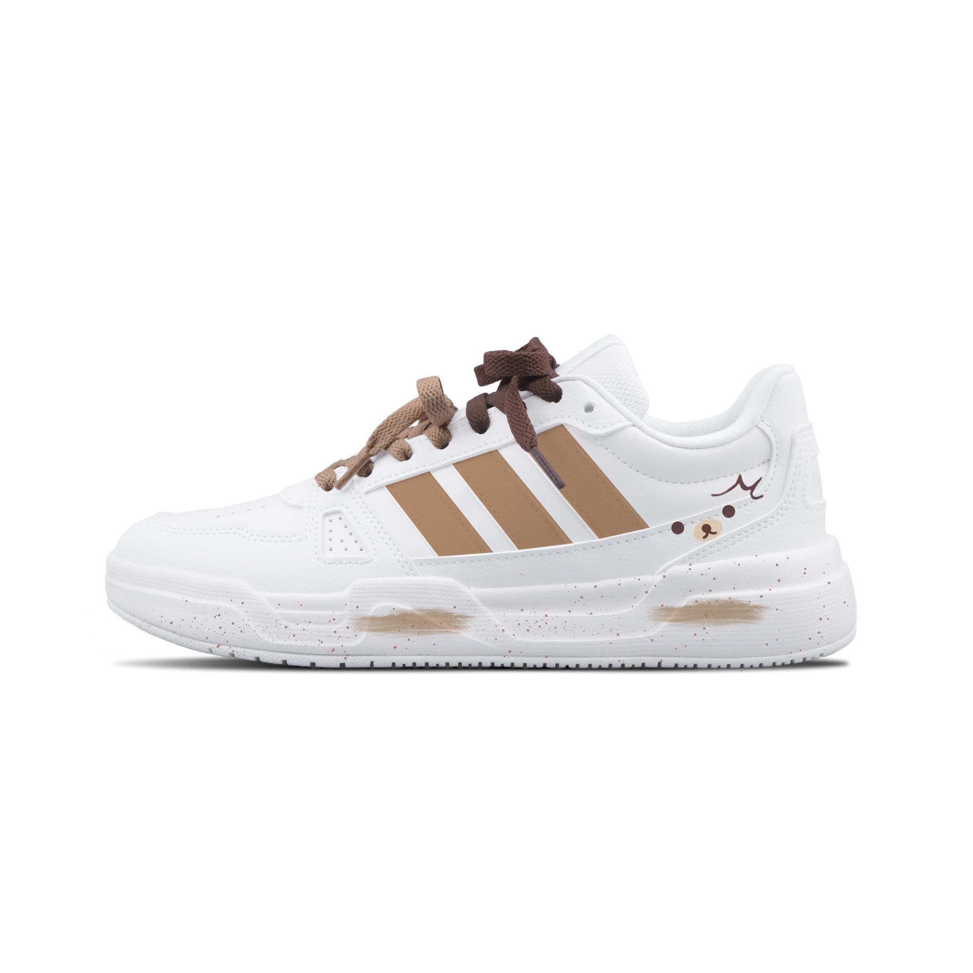 Adidas LITE BALLER PU Молочный Кофе Двойная Липучка Износостойкие Легкие Нескользящие Низкие Скейтбордические Ботинки JS4358(Команда1800-) 39⅓