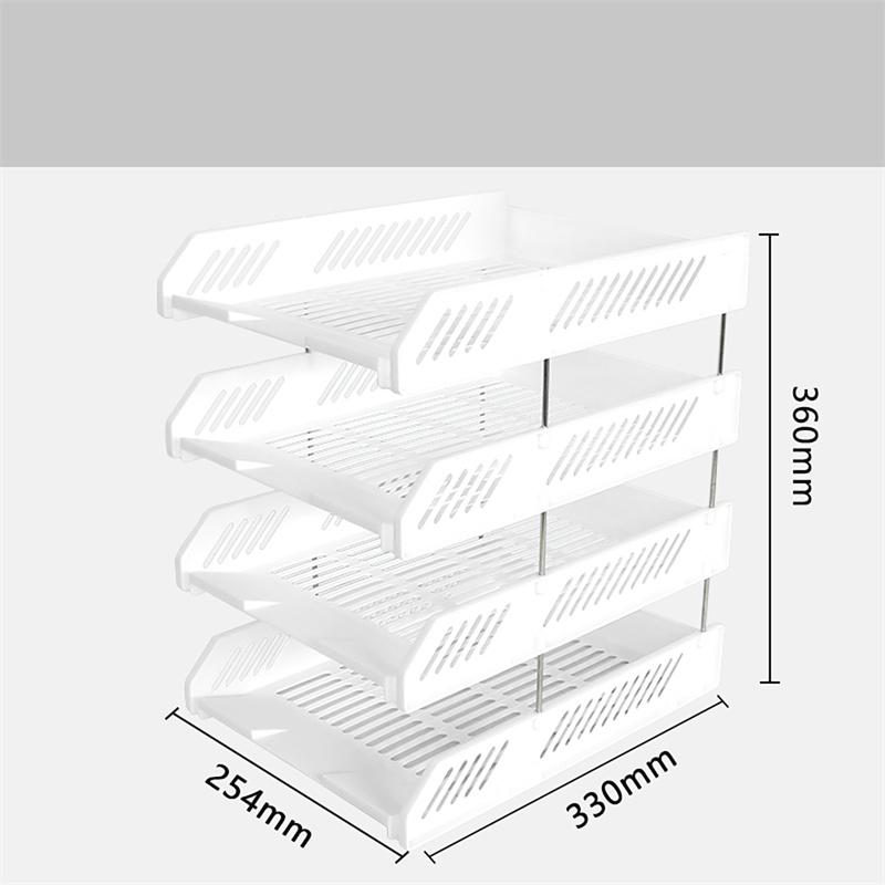 Four-layer File Rack Multi-layer Tray Storage Rack Holder Office Storage Plastic Storage Rack