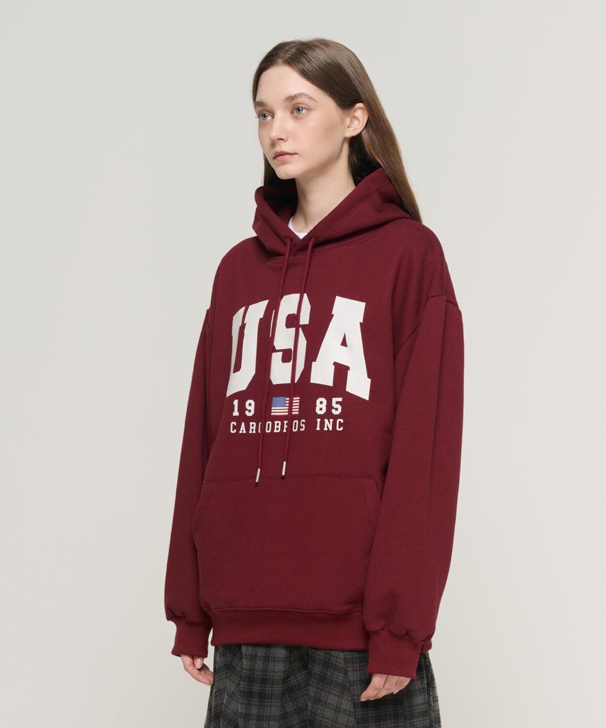 Amerikanischer Logo Hoodie (Wein)