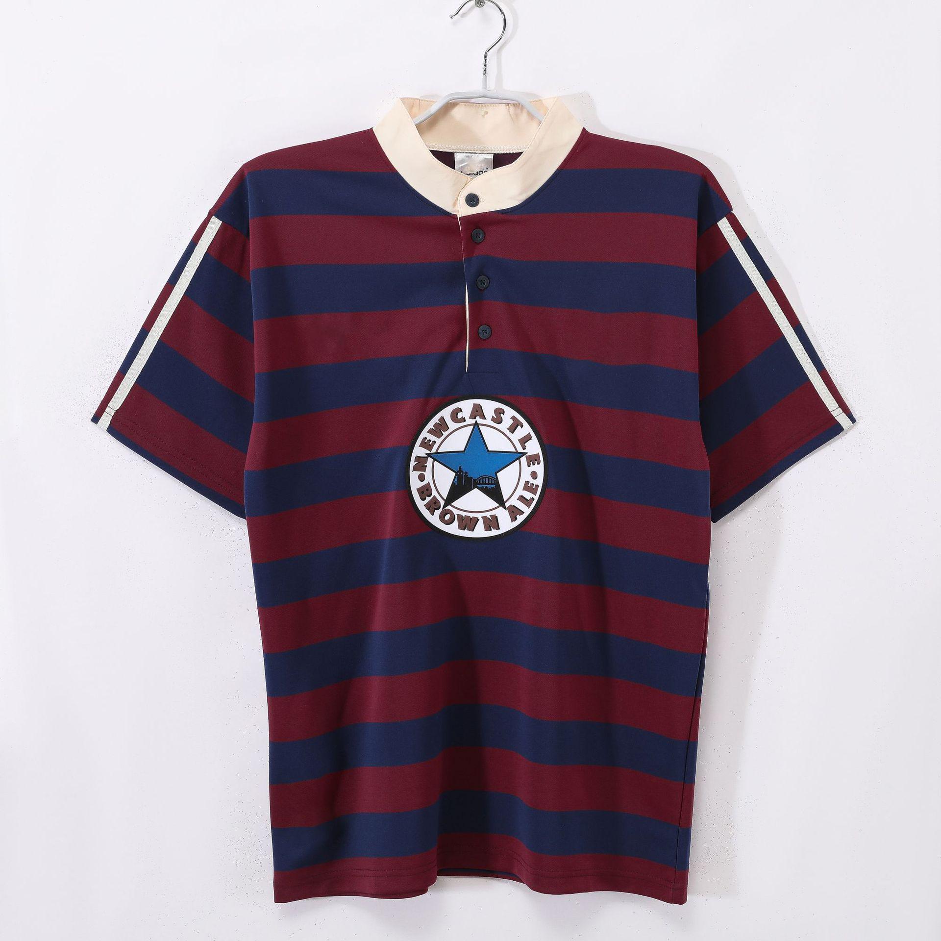 Ретро выездная футболка Ньюкасла - Сине-белая полоска с возможностью персонализации