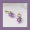 Boucles d'oreilles d'été en forme de raisin violet pour femmes, douces et mignonnes, sans piercing, clips d'oreille