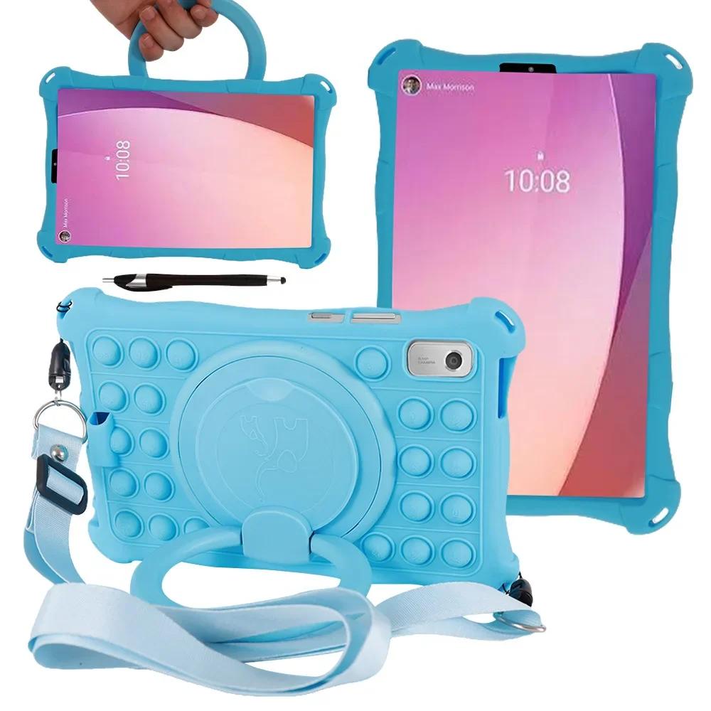 For Tab M9 TB-310FU 9 inch Protective Bubble Silicone Kids Stand Tablet Cover For M9 With shoulder Strap Pen