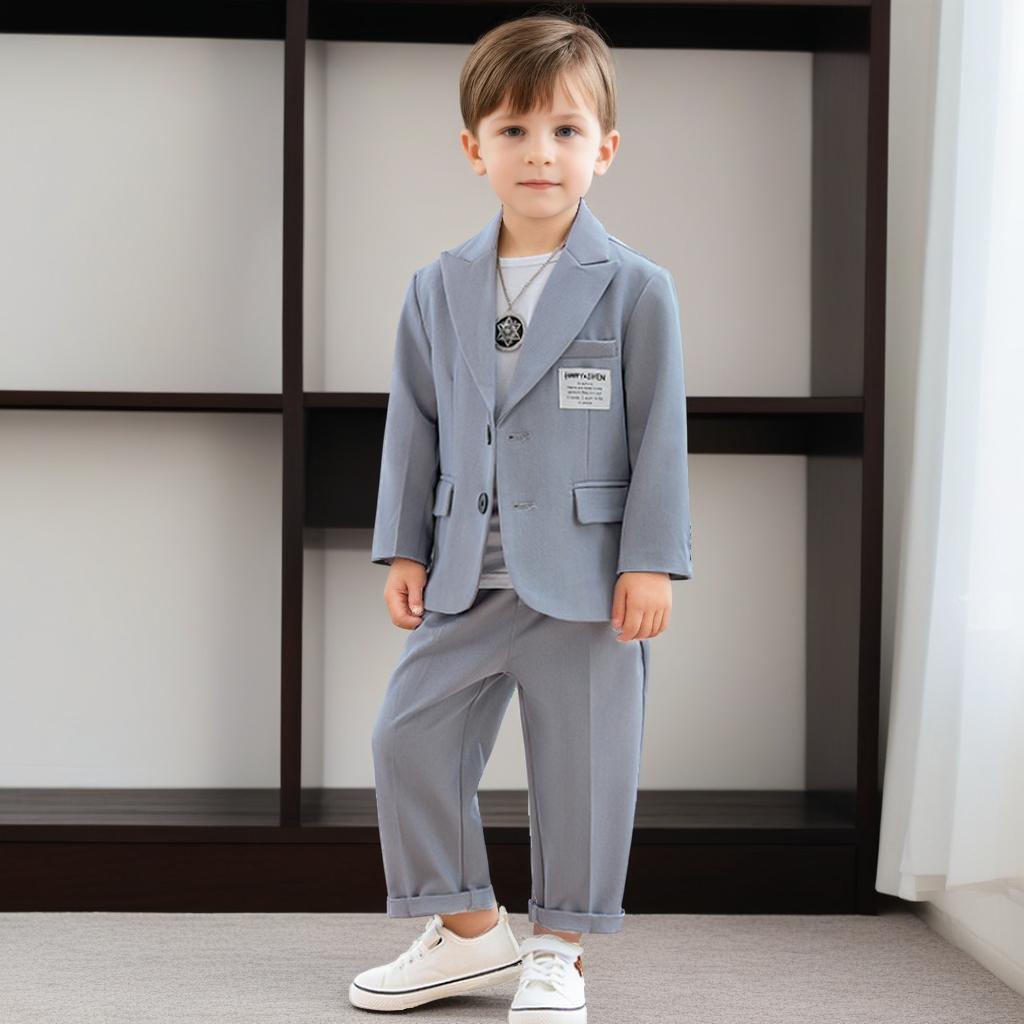 Suit for Boys Spring Casual Children School Uniform Outfits Handsome Kids Host Performance Costume 2-11 Years Boy Birthday Blazers Set