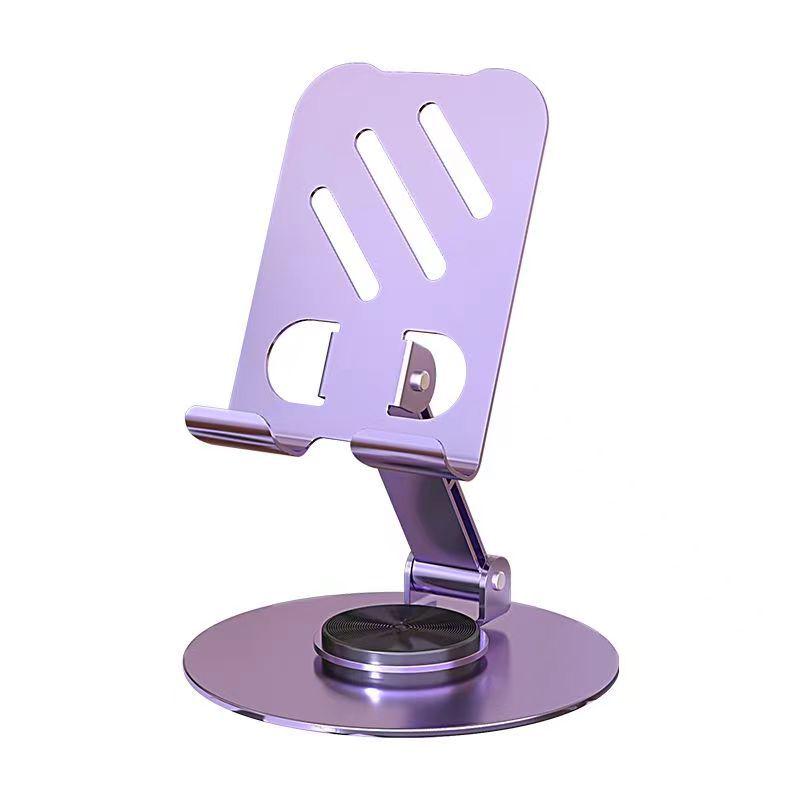 Rotating Metal Desktop Phone & Tablet Stand: 360° Adjustable Holder for Streaming & Viewing