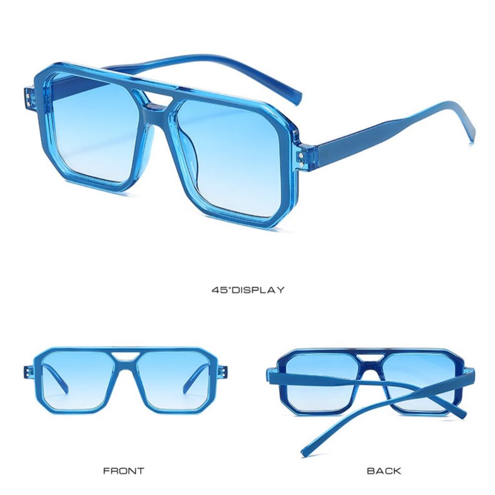 Candy Color Sunglasses Unisex Double Beam Sun Glasses Anti-UV Spectacles Personality Square Eyeglasses Simplity Goggles