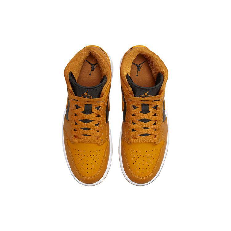Sneakers da donna Air Jordan 1 Mid Chutney Oro Nero Bianco BQ6472-700