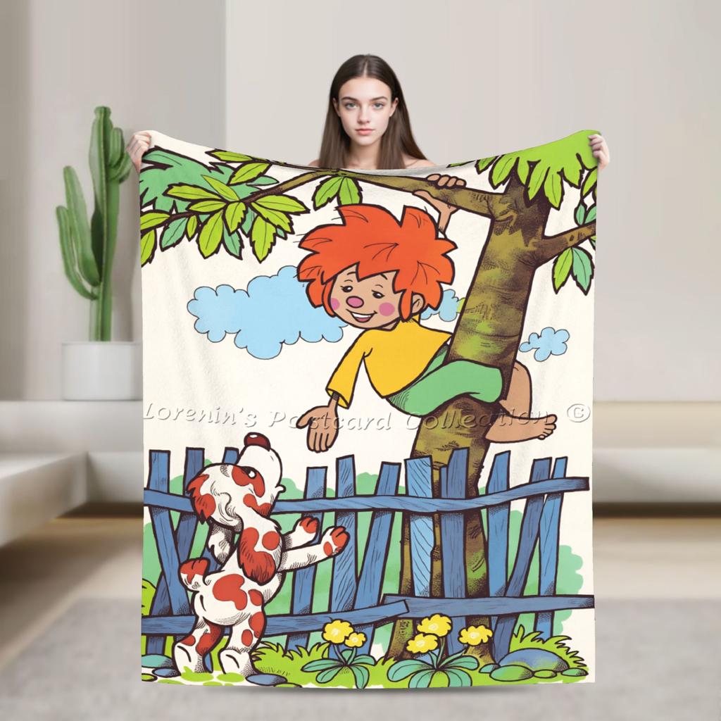 Warm Soft BlanketsGirls Boys Decorative P-Pumuckl Bedding Throws Flannel Bedspread For Couch Chair Fluffy Sofa Bed Cover