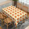 Geometrisches Boho-Tischdecke Esstisch-Dekoration Orange Gelbes Muster Abstrakt Heimtextilien für Küchentischabdeckung