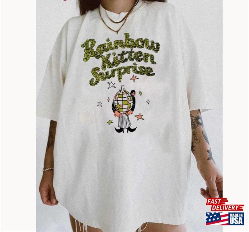 Rainbow Kitten Surprise РУБАШКА группа белая футболка с коротким рукавом Все размеры XA992 Унисекс футболка XXL
