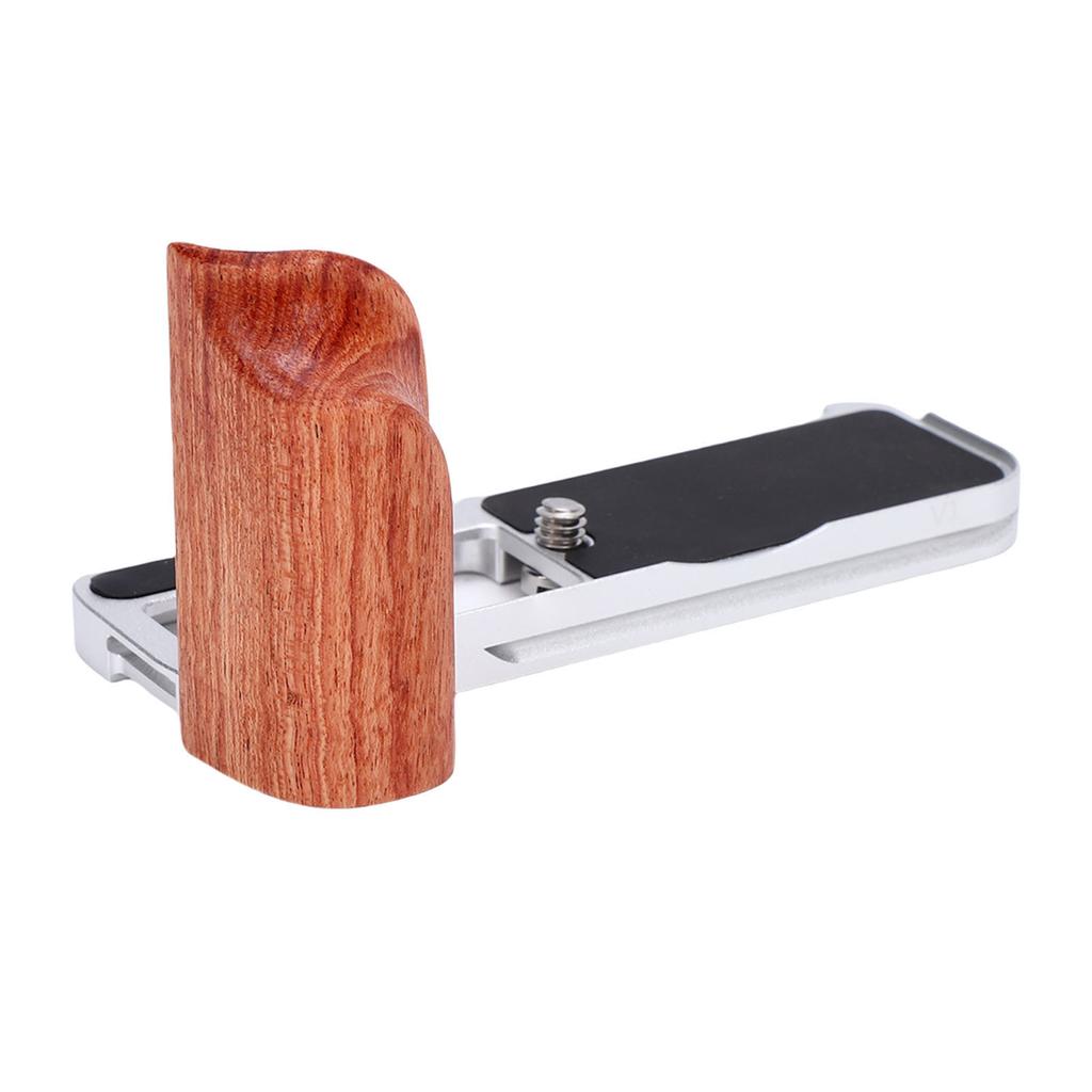 L Bracket Fit for V1 Cameras Aluminum Quick Release Plate L Shape Handgrip with Wood Grip 1Celsius4 Inch Threaded Hole Support for Arca Trip