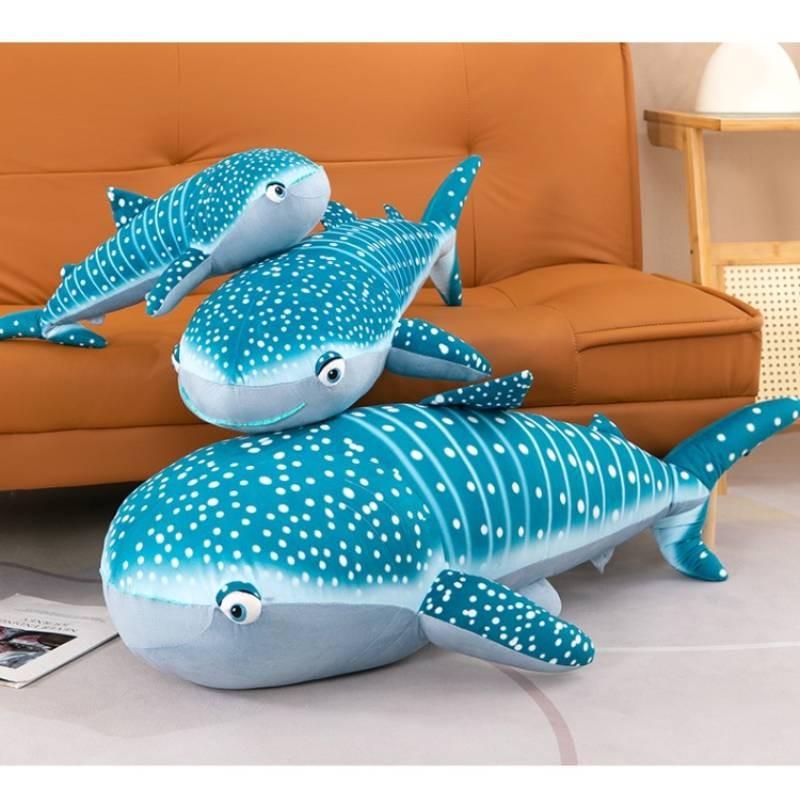 Animal de Pelúcia Realista Tubarão Brinquedo Macio Boneca Baleia Azul Para Amantes do Oceano