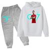 TZWYChildren's Clothing Coat CR7 Brand Casual Competition Sportswear Boys Girls Letter Printed Hoodie/trousers 2P Sports Jogging Set