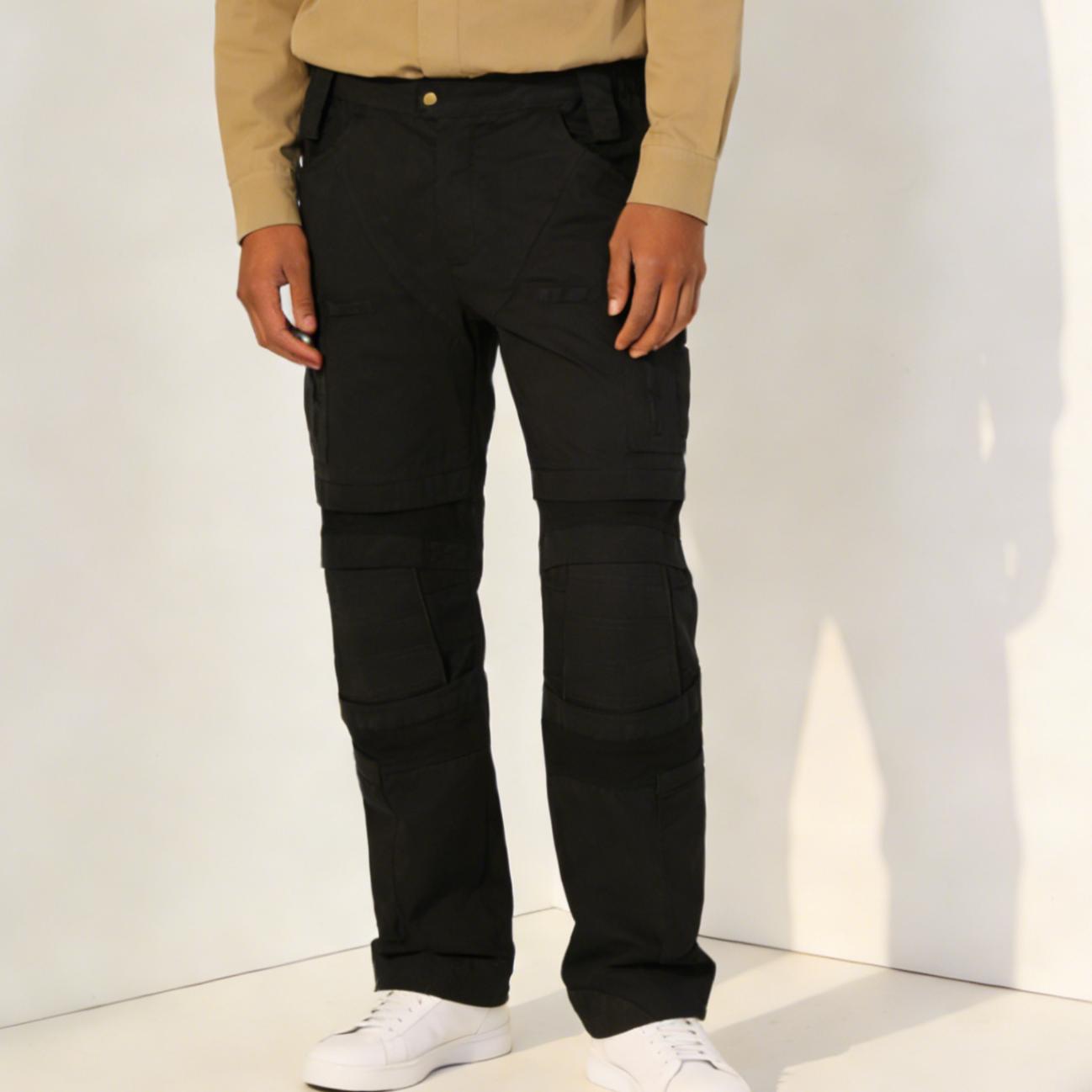 Adult Men s Cargo Pants Ribstop Grey Black Trousers S