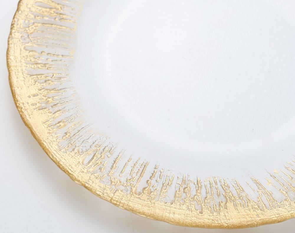 Vetro Felice Large Plate, Western Tableware, Gold, 28cm, Happy Glass Flash, 349128P