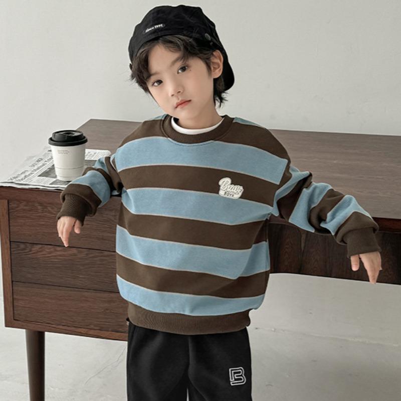Frühling und Herbst Jungen Neue Hübsche Langarm Gestreiften Sweatshirt