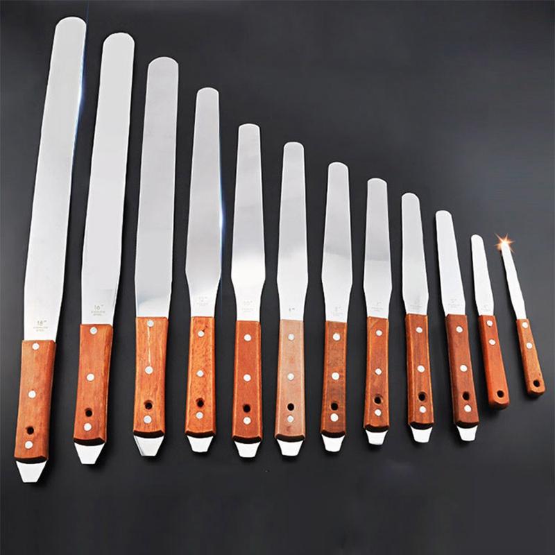 Silk Screen Printing Industrial Ink Spatula Stainless Steel Scraper Blade and Wooden Handle Screen Printing Ink Knife Tool Parts