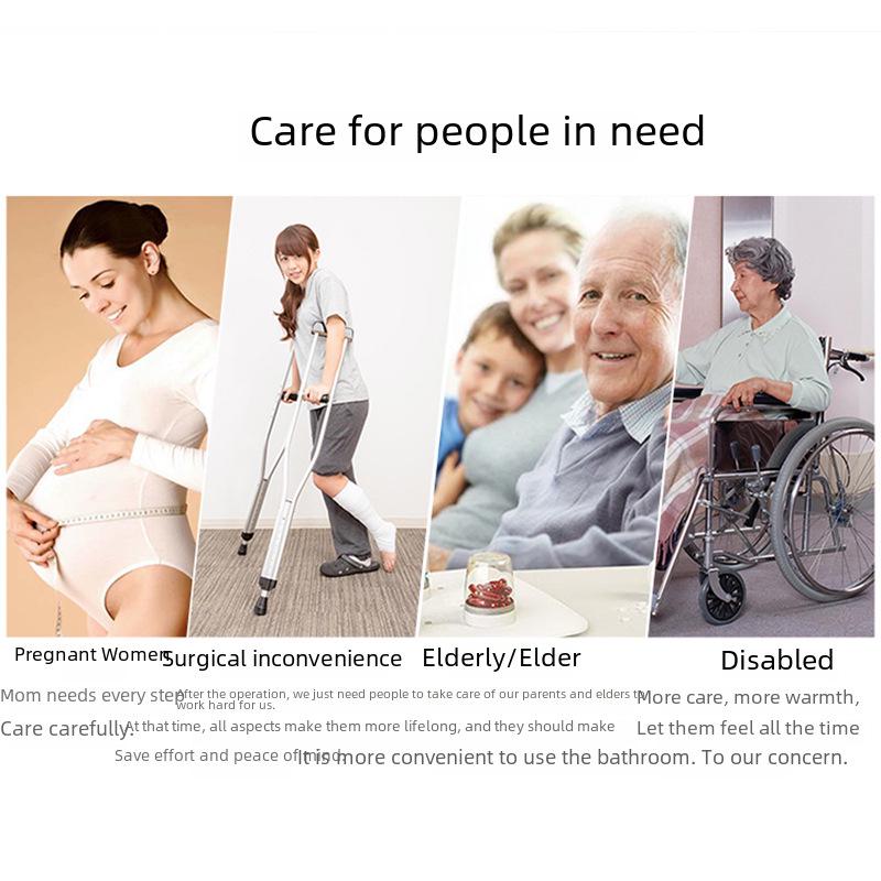 Aluminum Alloy Handrail for Elderly & Disabled: Bathroom Toilet Booster Stand-up Frame