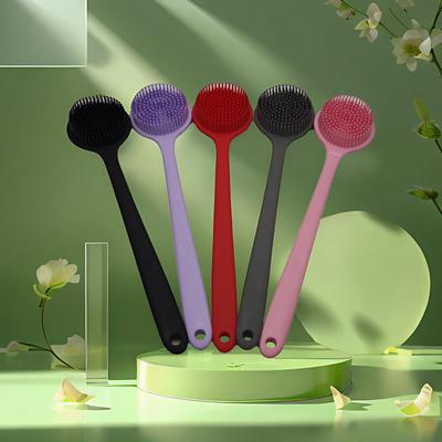 Silikon-Badebürste mit langem Griff - Weiche Borsten, Perfekt zum Rückenwaschen und Entfernen von Schlamm