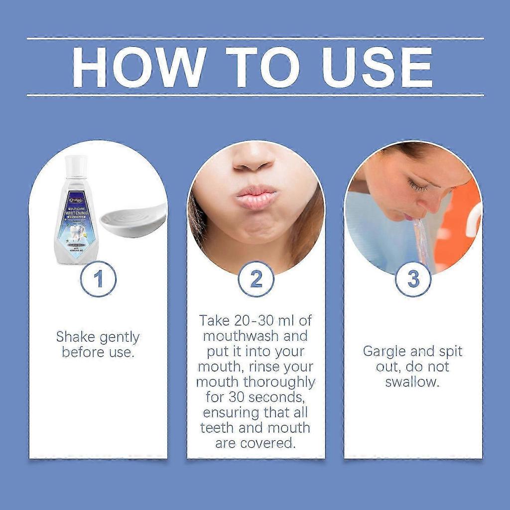 Triple Teeth Mouthwash - Alcohol-Free Fresh Mint Oral Rinse with Lemon Extract & Xylitol, Prevents Tooth Decay, Long-Lasting Freshness, Gentle & Sensi