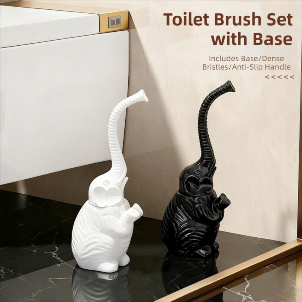 Long Handle Toilet Brush and Holder Space Saving Elephant Toilet Brush for Bathtub