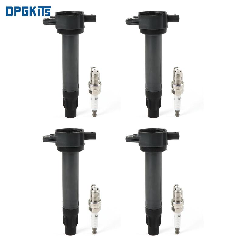 4PCS Ignition Coils Iridium Spark Plugs UF557 GN10346 5C1644 E1057 521881 4606824AB 4606824AC For Dodge Journey Jeep Compass