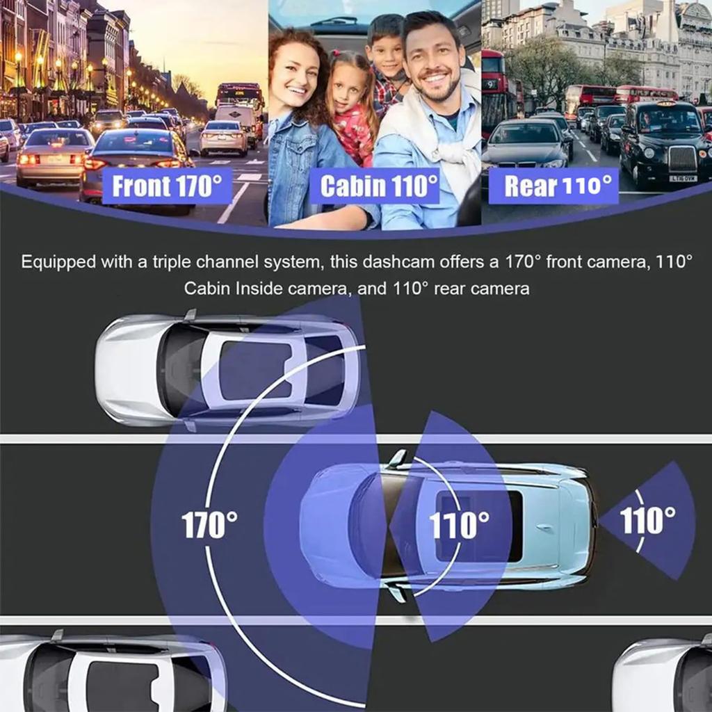 Docooler Dash Cam Front Rear 1080P HD Full Dash Cam Car DVR with WiFi App Night Parking Loop Ultra Wide Angle Black & & Control, Vision, G-Sensor,
