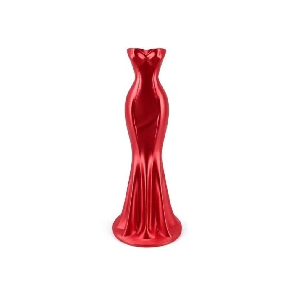 

Gown-Shaped 3D Printed Flower Vases Flower Arrangement Minimalist-Style Elegant Dress Vase Twisted Design Decorative Vase красный