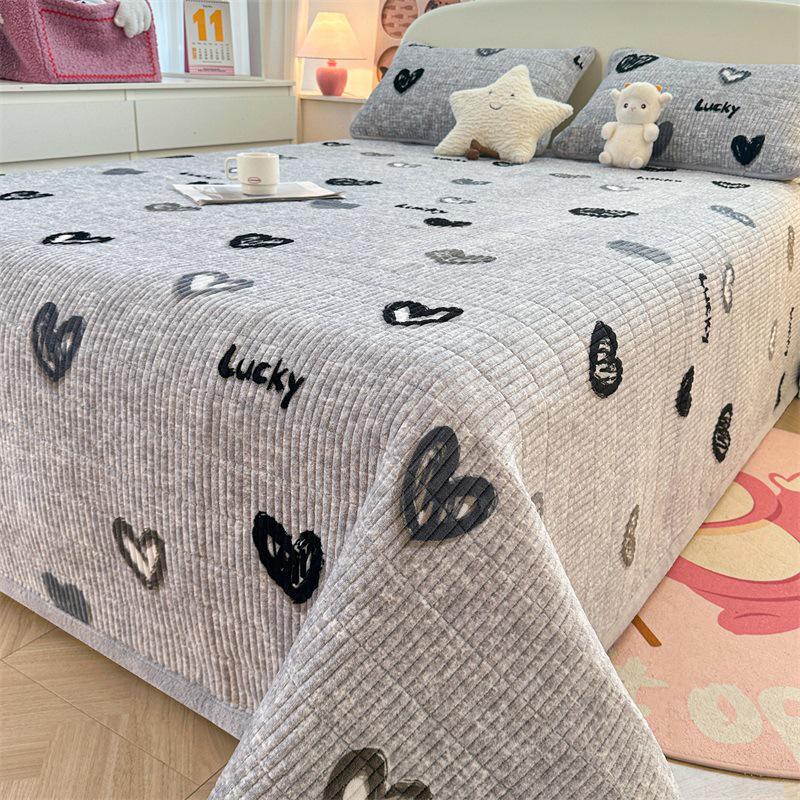 

Зимовий комплект постільної білизни з молочного велюру на флісі - Включає флісове простирадло та потовщений наматрацник. Bedspread 200x230cm