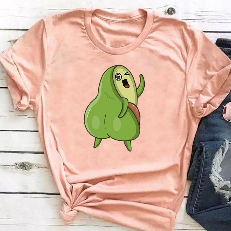 (Asian Size ) Graphic Tee Avocado Love Style Clothing Summer Sweet Trend  Print Female T Top Casual Short Sleeve Women Fashion T-shirt