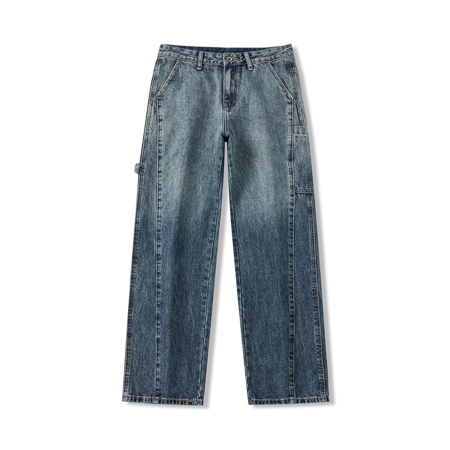 

Свободные текстурированные рабочие брюки High Street для мужчин на осень и зиму, японские джинсы Harren 4XL синий