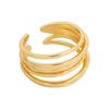 Vintage Gold Openwork Minimalist Adjustable Index Ring For Women Fashionable Hollow Metal Band Jewelry
