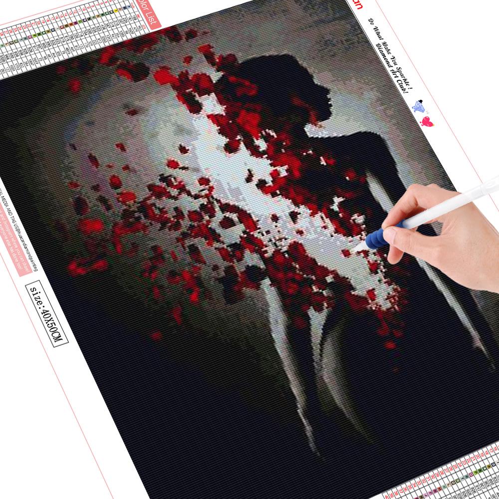 

HUACAN Rose Lady Art Холст Картина Гостиная Бар Декоративная настенная картина без рамы Аксессуары Full square 20*30 cm