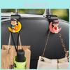 Cute Cartoon Car Seat Back Hooks Complete Collection Of Car Interior Decorations Plastic Material Grey Hat Couple 1 Pair Hooks