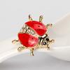 Women Girls Teen Refined Brooches Ladybug Modelling Dazzling Rhinestone Hat Dress Breastpin for Wedding Birthday Gift