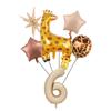 7Pcs/set Jungle Party Theme Foil Balloons Kids Birthday Party Decoration Zebra Giraffe Cute Animals Ball Air Globos Toys Gifts