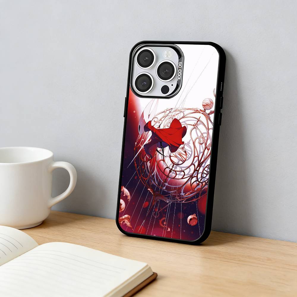 

Hollow k-Knight Silksong game Phone Case For iPhone 17,16,15,14,13,12,11 Plus,Pro Max,XS,Colored Silver Plated Inside Cover iPhone15