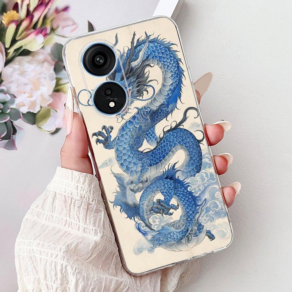 For Oppo Reno8 T Phone Case Reno 8T 5G 4G CPH2481 CPH2505 Elegant Floral Cat Soft Silicone Transparent TPU Lightweight Cases