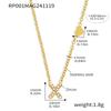 Qiong Yao 26-Letter Zircon Inlaid Jewelry Set: Gold-Plated Titanium Steel Necklace, Bracelet, Ring, and Stud Earrings.